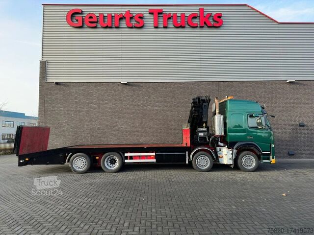 Camion-grue Volvo FM 500 8X2 OPRIJWAGEN/MACHINE TRANSPORTER + HIA...