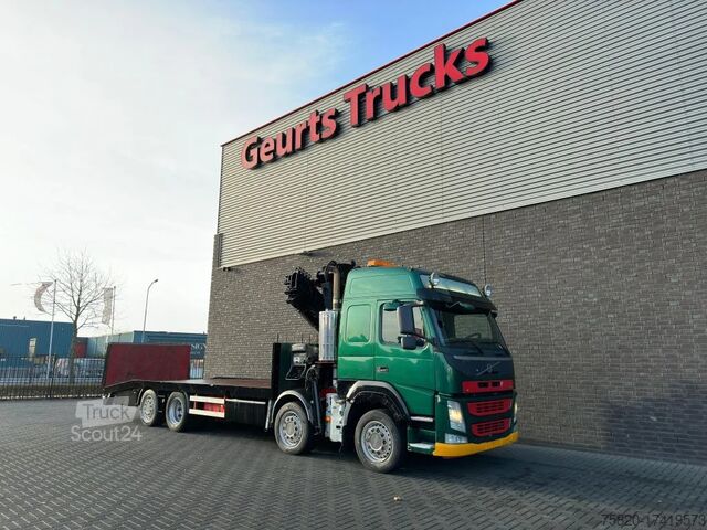 Camion-grue Volvo FM 500 8X2 OPRIJWAGEN/MACHINE TRANSPORTER + HIA...