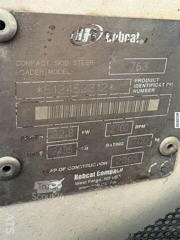 Lader Bobcat 763 Skid-Steer Loader with Bucket, Grapple and Pal