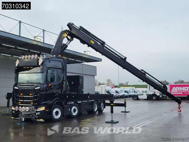 Plateau de chargement Scania S660 8X2 HMF 9520OK-RCS Crane Kran Fifth wheel ...