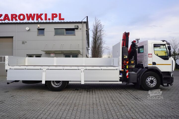 Flatbed with crane Renault C320 P4x2 E6 / Fassi 5.6 t / Range 8 m /