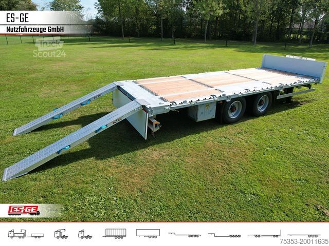 Remorque avec plate-forme de travail ES-GE Tandem-Anhänger Bordwände, CV, Rungen