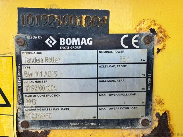 Tandemový valec Bomag BW141AD-5