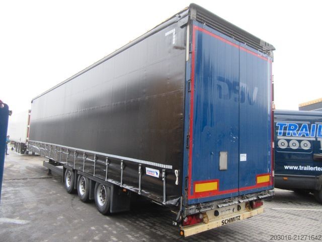 Open semitrailer with tarp SCHMITZ CARGOBULL Mega Varios REIFEN & PLANE NEU, Bremse 50%