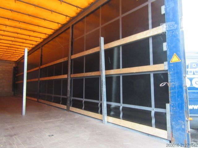 Open semitrailer with tarp SCHMITZ CARGOBULL Mega Varios REIFEN & PLANE NEU, Bremse 50%