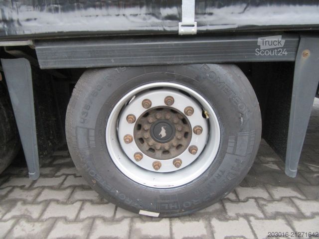 Open semitrailer with tarp SCHMITZ CARGOBULL Mega Varios REIFEN & PLANE NEU, Bremse 50%