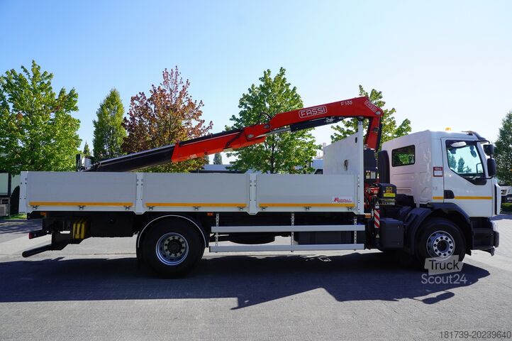 Ciężarówka z platformą i dźwigiem Renault C280 DTI 8 / FASSI crane 5.6T / range 8m