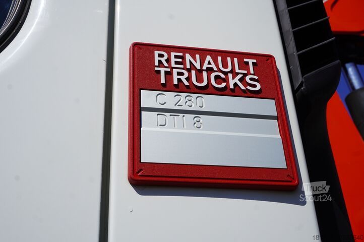 Ciężarówka z platformą i dźwigiem Renault C280 DTI 8 / FASSI crane 5.6T / range 8m