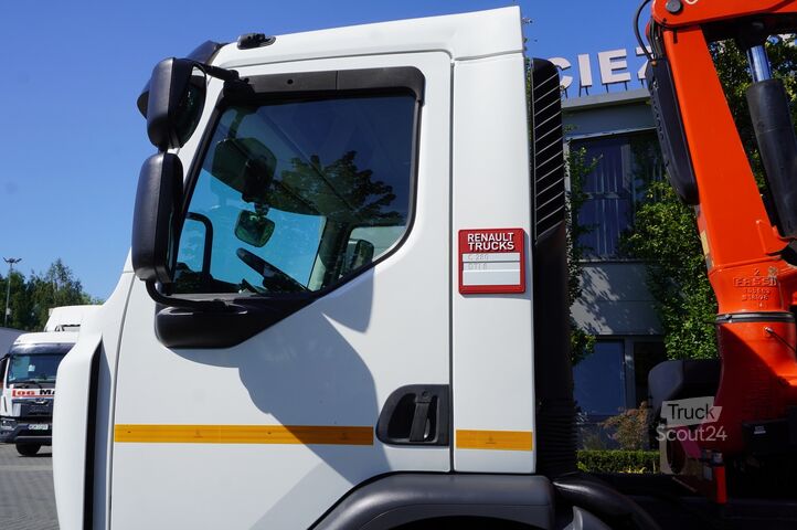 Ciężarówka z platformą i dźwigiem Renault C280 DTI 8 / FASSI crane 5.6T / range 8m