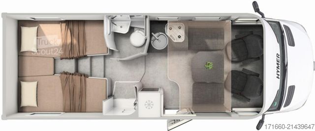 Półzintegrowany kamper HYMER/ERIBA GT-S 685 HUBBETT, 160AH LI, TV, ROUTER, MARKISE