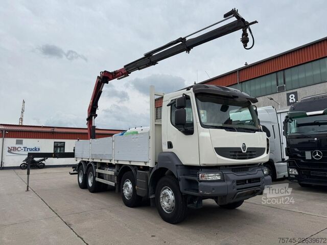 Камион с платформа RENAULT KERAX 460 * PRITSCHE * HMF KRAN 10,2N M *8 X 4*