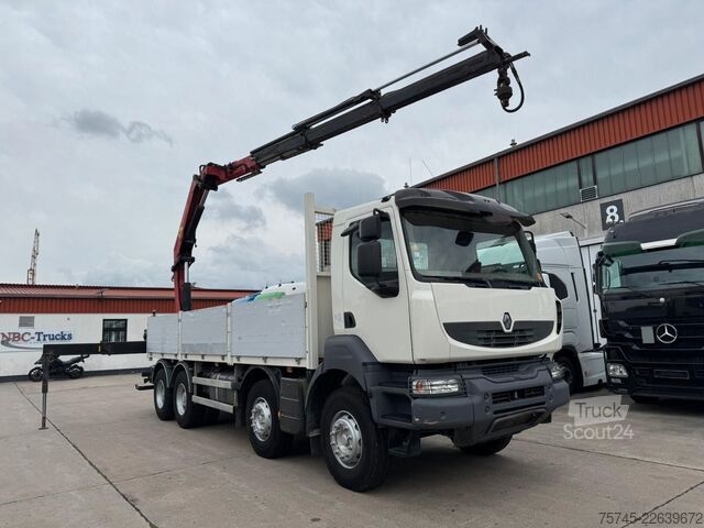Камион с платформа RENAULT KERAX 460 * PRITSCHE * HMF KRAN 10,2N M *8 X 4*