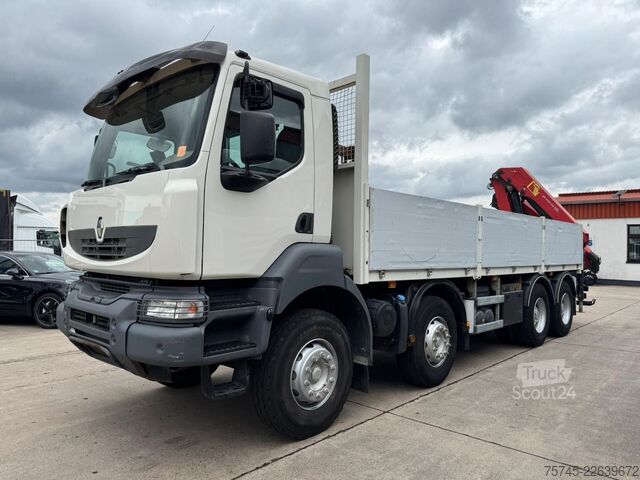 Камион с платформа RENAULT KERAX 460 * PRITSCHE * HMF KRAN 10,2N M *8 X 4*
