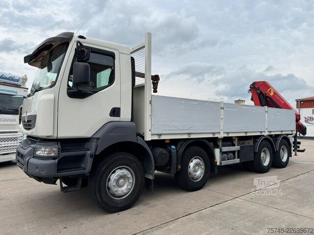 Камион с платформа RENAULT KERAX 460 * PRITSCHE * HMF KRAN 10,2N M *8 X 4*