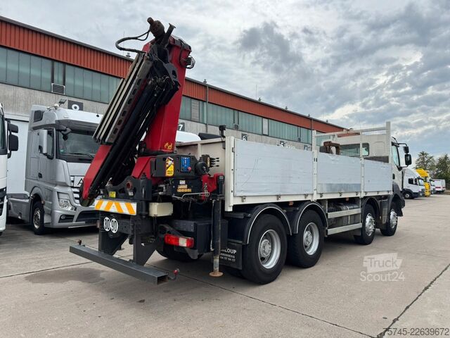 Камион с платформа RENAULT KERAX 460 * PRITSCHE * HMF KRAN 10,2N M *8 X 4*
