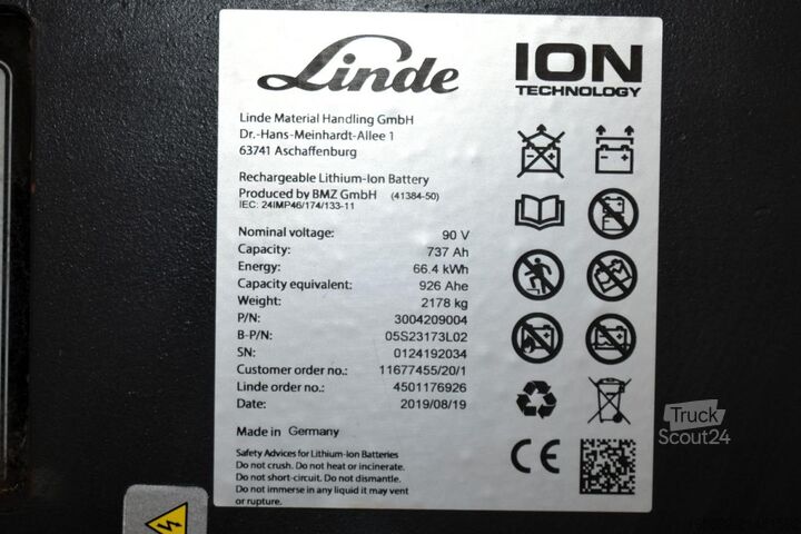 Heftruckaccu Linde 90 Volt  737 Ah