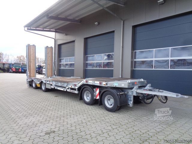Low loader trailer MÜLLER-MITTELTAL T4 Radmulden / luftgefedert