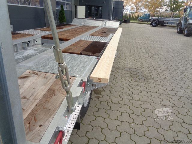 Tieflader Anhänger MÜLLER-MITTELTAL T4 Radmulden / luftgefedert