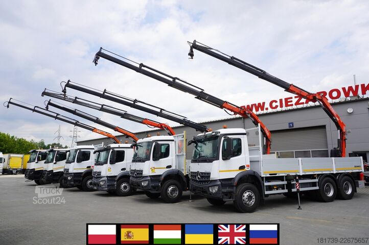 Plošina s jeřábem Mercedes-Benz Antos 2540 6x2 / 170 tho. km / HDS HIAB
