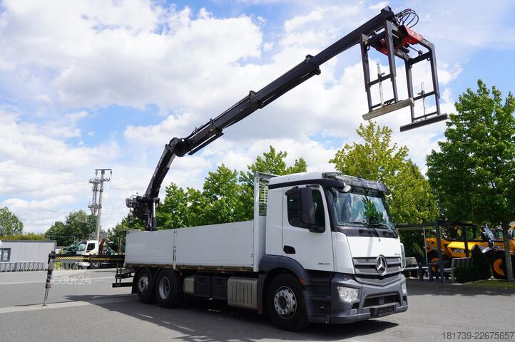 Plošina s jeřábem Mercedes-Benz Antos 2540 6x2 / 170 tho. km / HDS HIAB