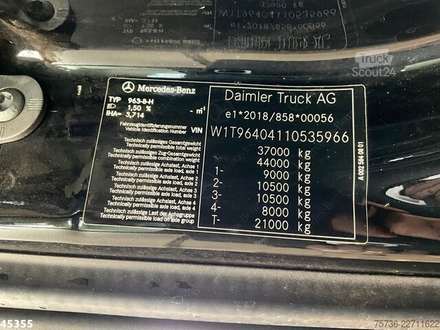 Sistema a braccio con gancio Mercedes-Benz Arocs 3540 8x4 Palfinger 19 Tonmeter laadkraan ...