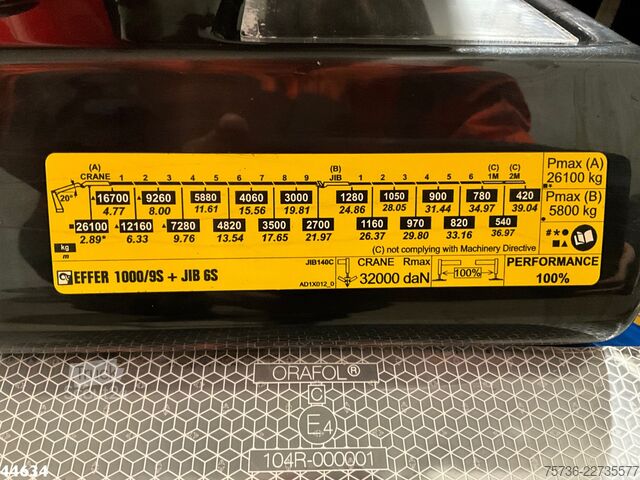 Nosturiauto Scania R 540 Euro 6 Effer 100 Tonmeter laadkraan + Fly...