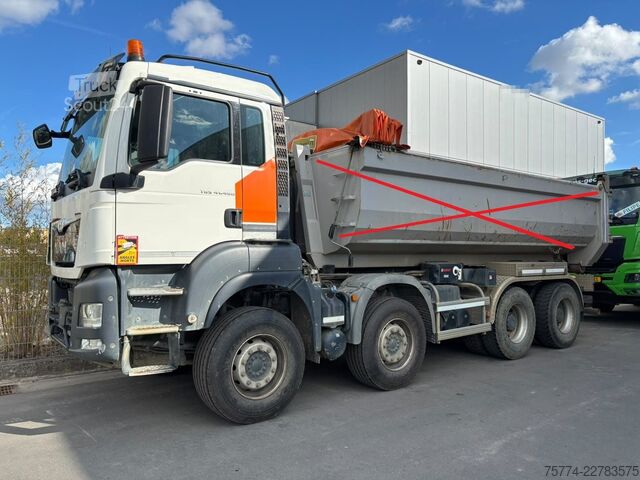 Φορτηγό γερανός roll-off MAN TGS 41.480/8x4/Abroller HIAB KNICKARM