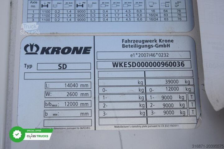 Reefer semitrailer KRONE SDR Cool Liner FP 60 ThermoKing SLXi 300