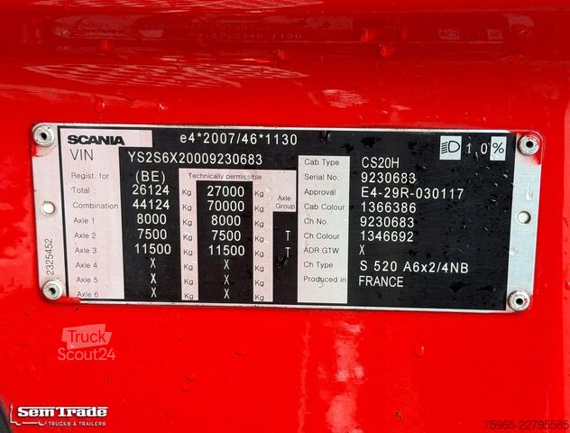 Стандартен влекач SCANIA S520 V8 NGS FULL OPTIONS RETARDER 2x TANKS SPECI