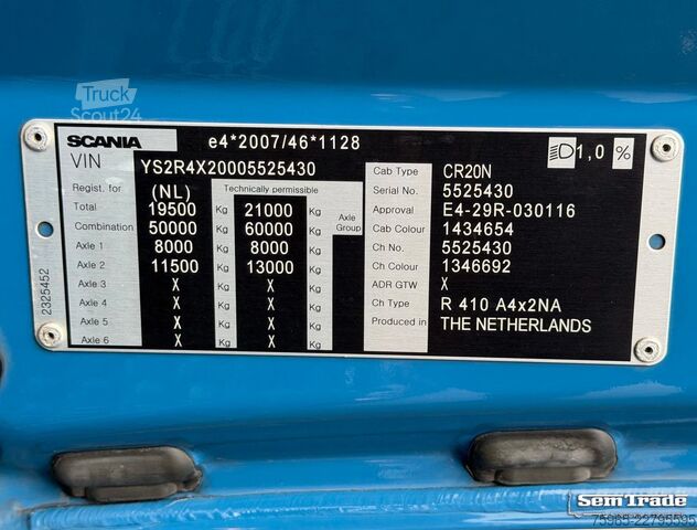Стандартен влекач SCANIA R410 HIGHLINE PARK AIRCO 2x TANKS ONLY 524.000 K