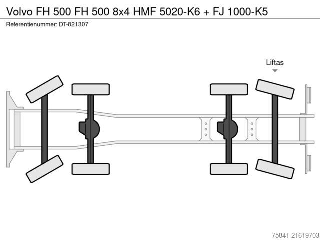 Автомобил с кран Volvo FH 500 FH 500 8x4 HMF 5020-K6 + FJ 1000-K5