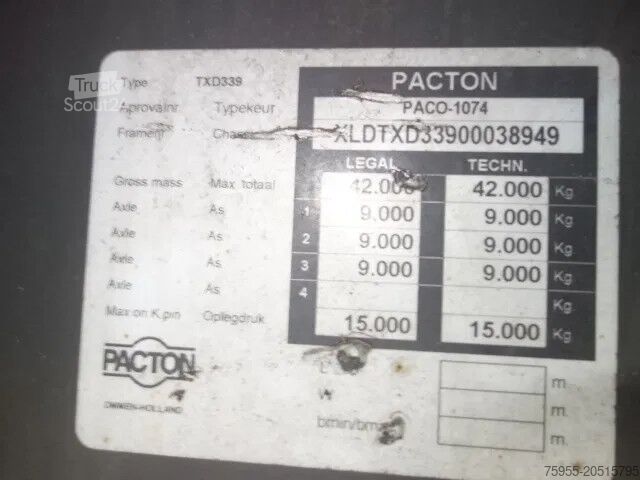 Nakladalna ploščad Pacton 3asser drum brakes