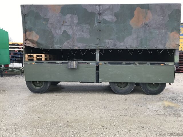 Aanhangwagen met dieplader & dekzeil SCHMITZ 3Achser Bundeswehr mit HU+SP TOP Zustand