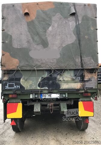 Aanhangwagen met dieplader & dekzeil SCHMITZ 3Achser Bundeswehr mit HU+SP TOP Zustand
