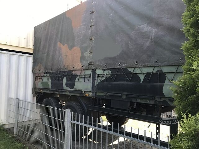 Aanhangwagen met dieplader & dekzeil SCHMITZ 3Achser Bundeswehr mit HU+SP TOP Zustand