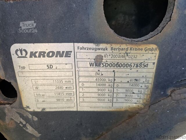 Prevoz zabojnikov krone SD| EXTENDIBLE CHASSIS 40 FT 2 X 20 FT | BPW DR...
