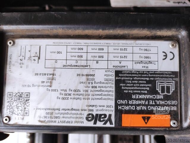 Elektriskais – 3 riteņi Yale ERP20VT MwBF2080