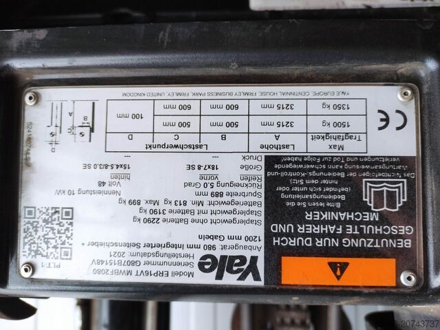 Elektriskais – 3 riteņi Yale ERP16VT MwBF2080