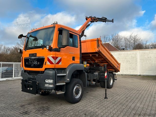Driezijdige kipper MAN 18.320 3Skipper + PK 7001K + Greifer 4x4