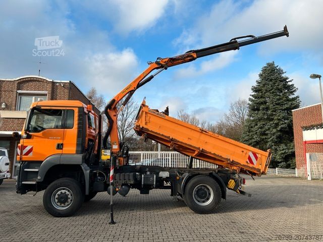 Driezijdige kipper MAN 18.320 3Skipper + PK 7001K + Greifer 4x4