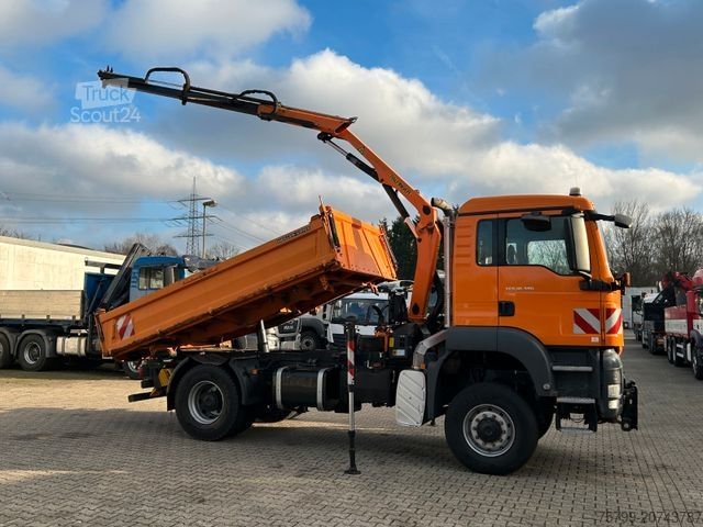 Driezijdige kipper MAN 18.320 3Skipper + PK 7001K + Greifer 4x4