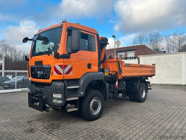 Driezijdige kipper MAN 18.320 3Skipper + PK 7001K + Greifer 4x4