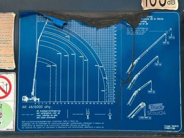 Grúa montada en camión MAN 26.320+Böcker Dachdeckerkran AK46/6000+Seilwinde