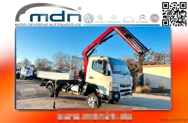 Driezijdige kipper bestelwagen FUSO Canter 7C18 4x4 Kipper KRAN 11m Greifer AHK
