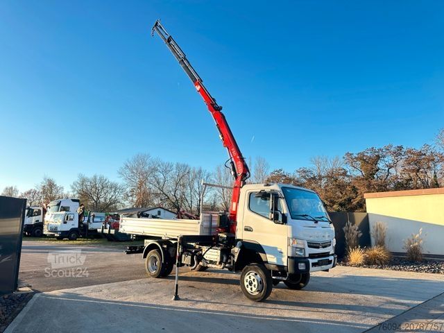 Driezijdige kipper bestelwagen FUSO Canter 7C18 4x4 Kipper KRAN 11m Greifer AHK