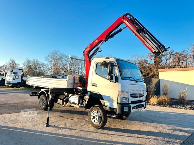 Driezijdige kipper bestelwagen FUSO Canter 7C18 4x4 Kipper KRAN 11m Greifer AHK