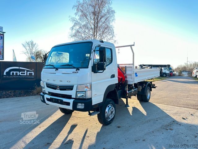 Driezijdige kipper bestelwagen FUSO Canter 7C18 4x4 Kipper KRAN 11m Greifer AHK