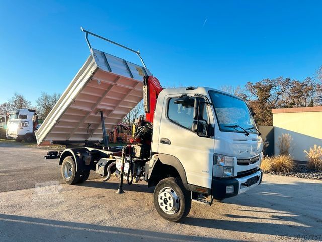 Driezijdige kipper bestelwagen FUSO Canter 7C18 4x4 Kipper KRAN 11m Greifer AHK