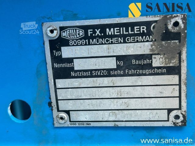 Driezijdige kipper bestelwagen MAN TGL 8.210/Dreiseitenkipper/Meiller Aufbau