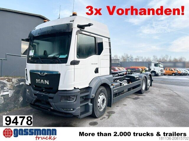 Camion benne à bras amovible MAN TGS 26.480 6x2-4 BL CH, Lenk-/Lift, OptiView, LED,